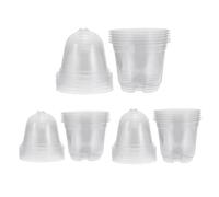 PATIKIL Nursery Pots with Humidity Dome, 15 Sets 3.5/4/5 Inch Plastic Gardening Pot Planting Container Cups Plant Starting Pots with Drainage Holes, Transparent