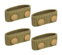 PATIKIL Nylon Belt Keepers, 4 Pcs Double Snaps Belt Keepers Nylon Webbing Loop Holder with Double Snaps for 2.2 Inch Wide Belt Duty Belt Security Fixing, Khaki