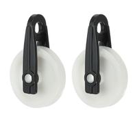 PATIKIL Nylon Clothesline Pulley, 2Pcs 2 Inch Diameter Outdoor Puller Rope Pulley Clothes Line Puller Kit Wire Rope Pulley for Outdoor Clotheslines