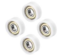 PATIKIL Nylon Pulley Wheel 8x26x11mm, 4 Pack 608zz Bearing Sliding Conveyor Roller Wheel for Door Window Drawer Hardware Driving Mechanical Equipment, White