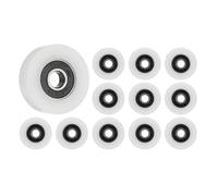 PATIKIL Nylon Round Pulley, 12 Pack 8x36x10mm Ball Bearing Guide Pulley Roller Round Wheel Double Metal Shielded Chrome Steel Bearings, White Silver Tone