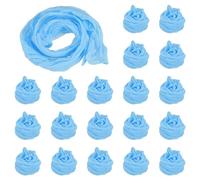 PATIKIL Nylon Stockings DIY Flower, 20Pcs Stocking Flower Fabric Material Tensile Silk Stocking Flowers for DIY Flower Making Wedding Crafts Home Decoration, Light Blue