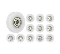 PATIKIL Nylon U Groove Bearings, 12 Pack 6x38x9.5mm U Type Groove Double Metal Roller Wheel Shielded GCr15 Chrome Steel Ball Bearings for Door Window
