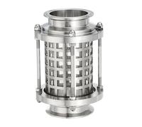PATIKIL OD 64mm in-Line Sight Glass with Clamp End, Flow Straight Sight Glass Cage Protection Type Stainless Steel, Silver