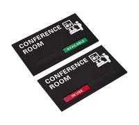 PATIKIL Office Door Signs, Conference Room Available in Use Sign Acrylic Self-Adhesive Office Supplies Sticker for Meeting Room Home Library, Black Speech, White Letters, 1 Pcs