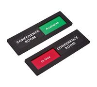 PATIKIL Office Door Signs, Conference Room Available in Use Sign Acrylic Self-Adhesive Office Supplies Sticker for Meeting Room Home Library, Black, White Letters, 1 Pcs