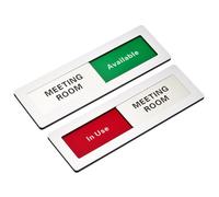 PATIKIL Office Door Signs, Meeting Room Available in Use Sign Acrylic Self-Adhesive Office Supplies Sticker for Meeting Room Home Library, Silver, Black Letters, 1 Pcs