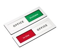 PATIKIL Office Door Signs, Office Available in Use Sign Acrylic Self-Adhesive Supplies Sticker for Meeting Room Home Library, Silver, Black Letters, 1 Pcs