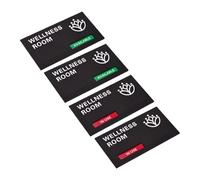 PATIKIL Office Door Signs, Well-ness Room Available in Use Sign Acrylic Self-Adhesive Office Supplies Sticker for Meeting Room Home Library, Black Meeting, White Letters, 2 Pcs