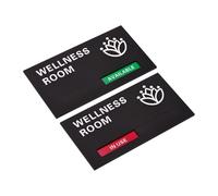 PATIKIL Office Door Signs, Well-ness Room Available in Use Sign Acrylic Self-Adhesive Office Supplies Sticker for Meeting Room Home Library, Black Meeting, White Letters, 1 Pcs