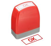 PATIKIL OK Notice Stamp Self Inking, Red Ink Office Pre Inked Message Stamp for Business, Red