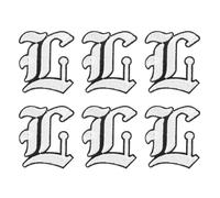 PATIKIL Old English Iron on Letter Patches, 6Pcs Embroidered Applique Sew on Iron on Patches for Clothing Backpacks Hats Jackets Shirts, Letter L