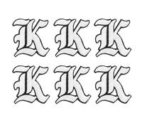 PATIKIL Old English Iron on Letter Patches, 6Pcs Embroidered Applique Sew on Iron on Patches for Clothing Backpacks Hats Jackets Shirts, Letter K