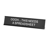 PATIKIL OOOH...THIS NEEDS A SPREADSHEET Desk Name Plate, Aluminum Desk Plaque Funny Nameplate Sign for Office Coworker Prank Gifts Desk Decor, Black/White on Black