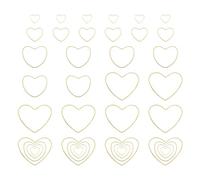 PATIKIL Open Bezels, 40 Pcs Heart Open Back Bezel Pendant Hollow Frame Charm Linking Rings Connectors 27/32/44/50mm for Resin Casting DIY Craft Jewelry Making Necklace Bracelet, Gold