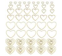 PATIKIL Open Bezels, 80 Pcs Heart Open Back Bezel Pendant Hollow Frame Charm Linking Rings Connectors 9.5/18/27/44mm for Resin Casting DIY Craft Jewelry Making Necklace Bracelet, Gold