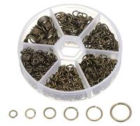 PATIKIL Open Jump Rings, 1000 Pcs 4/5/6/7/8/10mm Round Ring Charm Loops Connector for Jewelry Making Supplies DIY Craft Keychains Necklaces Earrings, Bronze