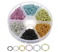 PATIKIL Open Jump Rings, 1000 Pcs 4/5/6/7/8/10mm Round Ring Charm Loops Connector for Jewelry Making Supplies DIY Craft Keychains Necklaces Earrings, 6 Colors