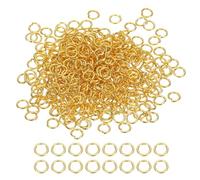 PATIKIL Open Jump Rings, 2000 Pcs 5mm Round Ring Charm Loops Connector for Jewelry Making Supplies DIY Craft Keychains Necklaces Earrings, Gold Tone