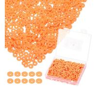 PATIKIL Orange 1000 Pcs 6mm Flat Polymer Clay Heishi Beads DIY Jewelry Making Kit