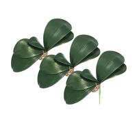 PATIKIL Orchid Leaves 9.84 Inch, 3 Pcs Small Artificial Faux Phalaenopsis Foliage Real Latex Touch Green Plant 5 Leaves with Stems for Home Flowers Pot Decor, Green