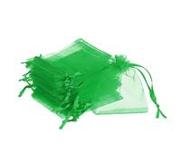 PATIKIL Organza Bags, 50 Pcs 3.54x2.8 Inch Drawstring Mini Pouches Favor Gift Candy Jewelry Bags for Christmas Thanksgiving Festival Party Wedding, Green