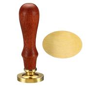 PATIKIL Oval Blank Wax Seal Stamp, Removable Brass Head Without Carving Wooden Handle Retro for Envelope Invitation Wine Packing Gift Wrapping