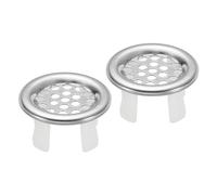 PATIKIL Overflow Ring, 2Pcs Sink Round Cover Mesh Hole Basin Trim Stainless Steel Insert in Hole Round Caps for Kitchen Bathroom, Silver