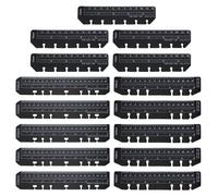 PATIKIL Page Marker Ruler, 15 Pcs A5/A6/A7 6 Holes Bookmark Ruler, Plastic Today Page Marker Binder Divider Pagefinder for Binder Notebook Journal Magazine Planners, Black