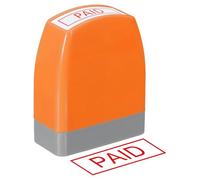 PATIKIL Paid Notice Stamp Self Inking, Red Ink Office Stamps Pre Inked Message Refillable Business Stamper, Orange