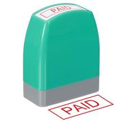 PATIKIL Paid Notice Stamp Self Inking, Red Ink Refillable Office Business Stamp Pre Inked Stamper, Green