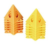 PATIKIL Painting Stands, 12in2 Sets ABS Plastic Mini Cone Paint Stands Risers Support for Painter Elevated Canvas Door Cabinet, Yellow, Champagne