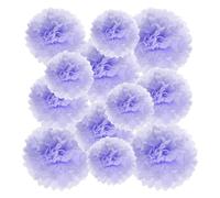 PATIKIL Paper Pom Poms Set, 12 Pcs Paper Flower Ball Kit 3 Size for Birthday Bachelorette Wedding Shower Bridal Party Decoration DIY Art Craft Decor, Light Purple