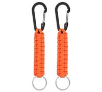 PATIKIL Paracord Keychain, 2 Pcs Survival Lanyard Keychain Cord with Hook Suitable for Camping Hiking Clip Key Backpack Tool Outdoor Fishing Key Ring, Orange