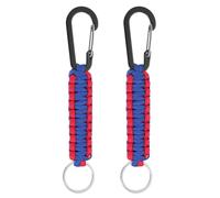 PATIKIL Paracord Keychain, 2 Pcs Survival Lanyard Keychain Cord with Hook Suitable for Camping Hiking Clip Key Backpack Tool Outdoor Fishing Key Ring, Blue Red