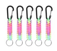 PATIKIL Paracord Keychain, 5 Pcs Survival Lanyard Keychain Cord with Hook Suitable for Camping Hiking Clip Key Backpack Tool Outdoor Fishing Key Ring, Colorful