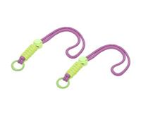 PATIKIL Paracord Lanyard Keychain, 2Pcs Cell Phone Keychain Rope Wrist Lanyards Braided Strap with Spring Ring for Hanging Key, Purple, Green