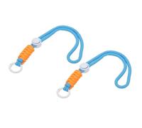 PATIKIL Paracord Lanyard Keychain, 2Pcs Cell Phone Keychain Rope Wrist Lanyards Braided Strap with Spring Ring for Hanging Key, Light Blue, White, Orange