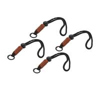 PATIKIL Paracord Lanyard Keychain, 4Pcs Cell Phone Keychain Rope Wrist Lanyards Braided Strap with Spring Ring for Hanging Key, Black, Brown