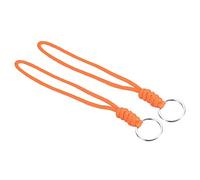 PATIKIL Paracord Lanyard with Keyring 8 Inch, 2 Pack Wrist Keychain Cord Metal Hook Strap for Keys Whistle ID Card Badge Holder, Orange