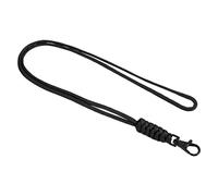 PATIKIL Paracord Lanyard with Lobster Clasp 19 Inch, Necklace Keychain Cord Metal Hook Strap for Keys Whistle Badge Holder, Black