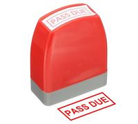 PATIKIL Pass Due Notice Stamp Self Inking, Red Ink Office Pre Inked Message Stamp for Business, Red