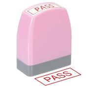 PATIKIL Pass Notice Stamp Self Inking, Red Ink Office Stamps Pre Inked Message Stamp Refillable Business Stamp, Pink