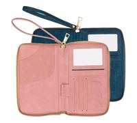 PATIKIL Passport Holder for Travel, 2 Pieces RFID Blocking Travel Wallet Essentials Organizer with Card Slots & Zipper Portable Business Boarding Pass Credit ID Cards, Peacock Blue, Pink