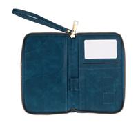 PATIKIL Passport Holder for Travel, RFID Blocking Travel Wallet Essentials Organizer with Card Slots & Zipper Portable Business Boarding Pass Credit ID Cards, Peacock Blue