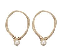PATIKIL Pearl Curtain Tiebacks, 2 Pack Pearl Tiebacks Decorative Holders with Fasten Ring Ropes Curtain Tie Backs for Window Drapery,Champagne Gold