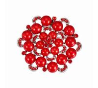 PATIKIL Pearl Floral Crystal Brooch, Elegant Imitation Pearl Brooches Pin Fashion Rhinestone Flower Lapel Pin for Women Wedding Bridal Suit Clothes Hat Jewelry Gift, Red