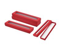 PATIKIL Pen Gift Box, 4 Pack Empty Pen Case Cardboard Case with Clear Window Pen Presentation Display Box for Pencil Ballpoint Jewelry Business Office, Red