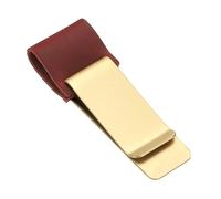 PATIKIL Pen Loop for Notebook, Brass Leather Pencil Holder Pen Clip for Notebook Traveler Journals Planner, Wine Red