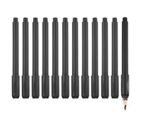 PATIKIL Pencil Extenders, 12 Pack Adjustable Pencil Extenders Colors Pencil Lengthener Holder with Plastic Handle Office Supplies for Artists Sketching, Writing Art Drawing Shading, Black